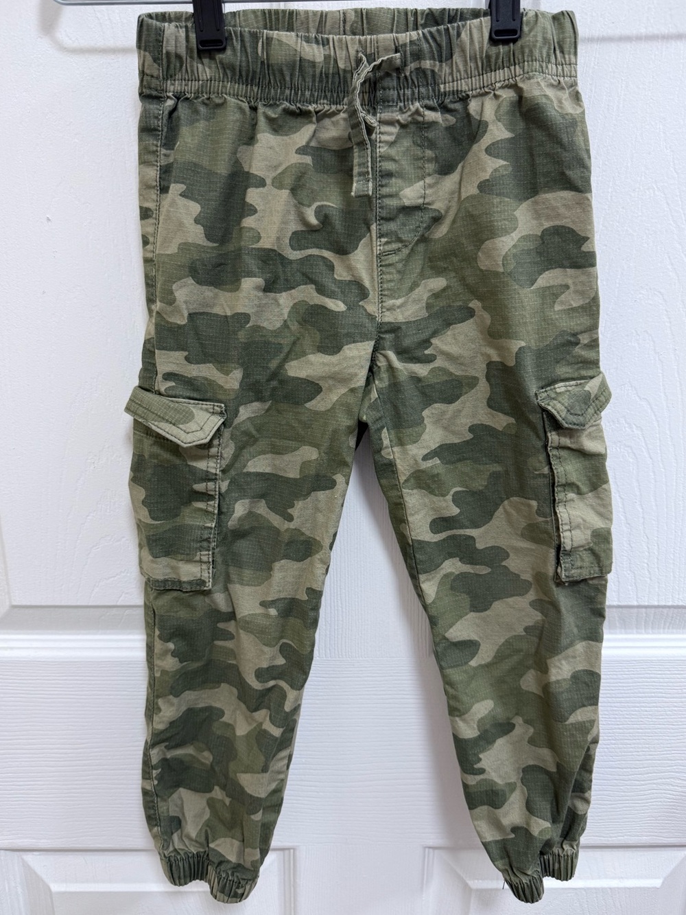 Kids Camouflage Cargo Joggers - Green, Size 4